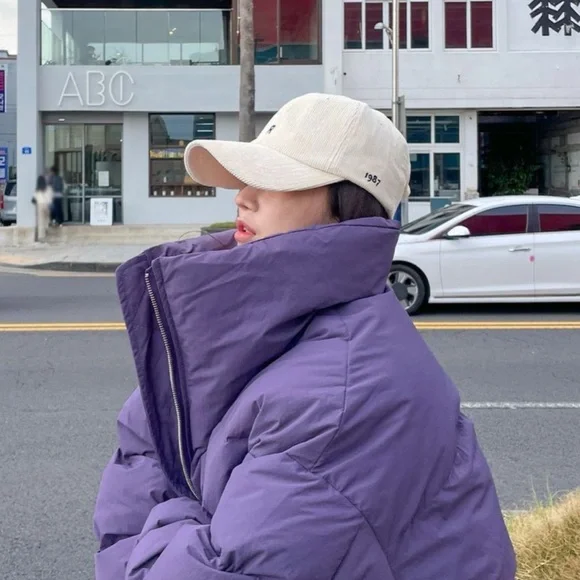 NWOT Korean Brand DEEPNY Corduroy Cap with Embroidered R in Ivory - Picture 8 of 15